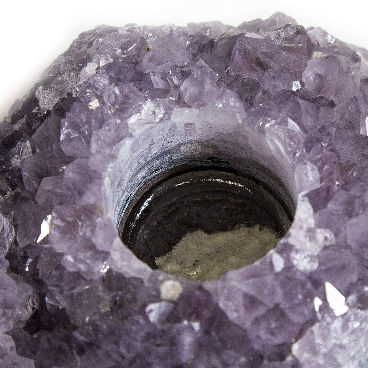 Enchanting Luxurious Amethyst Geode Crystal Candle Holder for Mesmerizing Home Decor